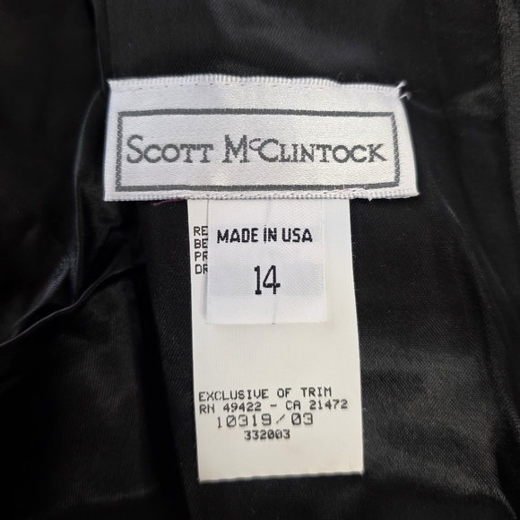 Vintage 80s 90s Scott McClintock Velvet Strapless Dress Embellished Bolero Set - Picture 7 of 14